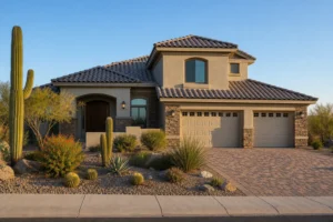 Arizona home with a freshly replaced tile roof after a denied roof insurance claim