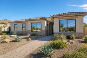 Arizona home in Gilbert, AZ featuring new replacement windows installed during a window replacement project